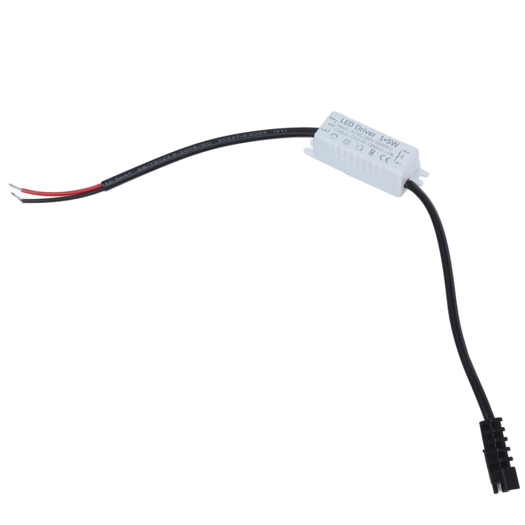 LED Driver 1X5W LED Driver 1200mA Power Supply Transformer Adapter 85‑265V AC To 2‑4V DC for LED Light Outdoor Light