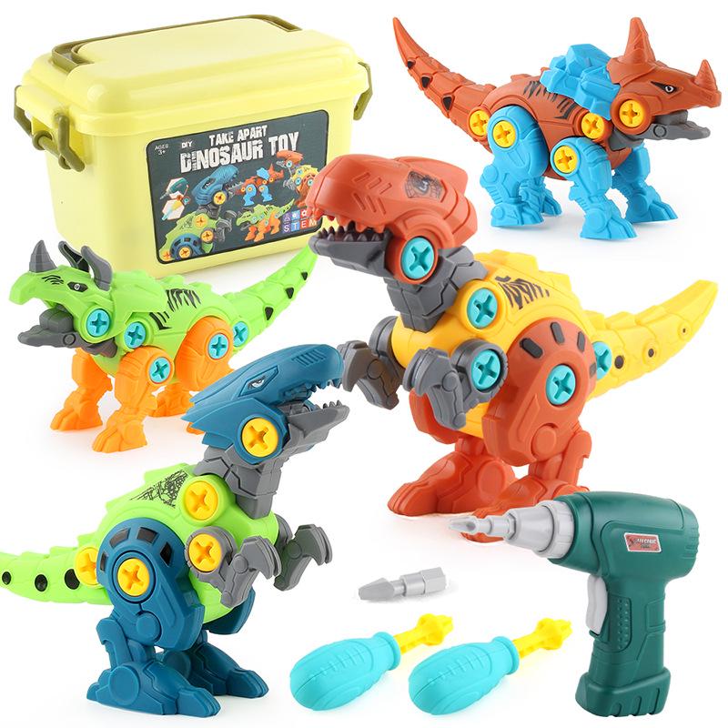 Boy's Dinosaur Building Set with Electric Drill and Nuts