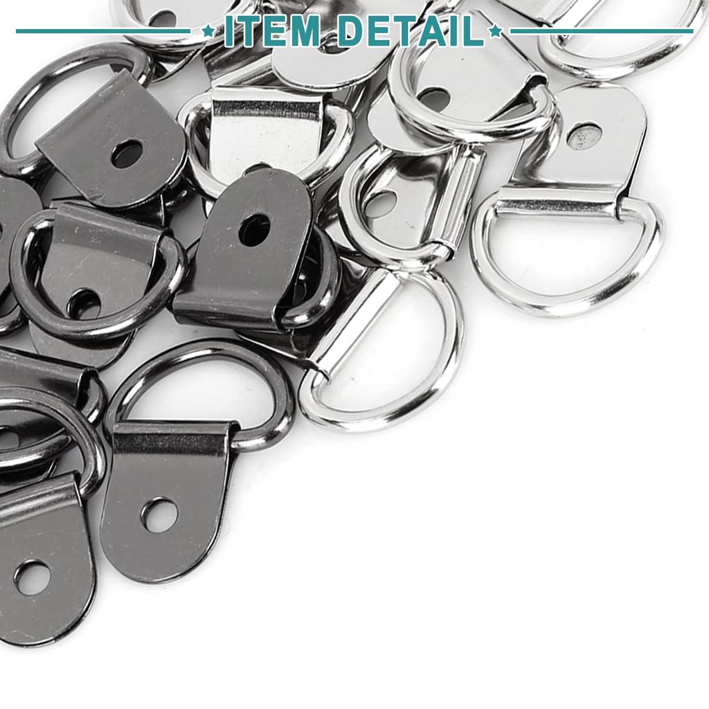 ACROPIX 20pcs D Shape Tie Down Anchor Lashing Rings for Car Truck Trailer Cargo RV Boat Silver Tone Titanium Tone