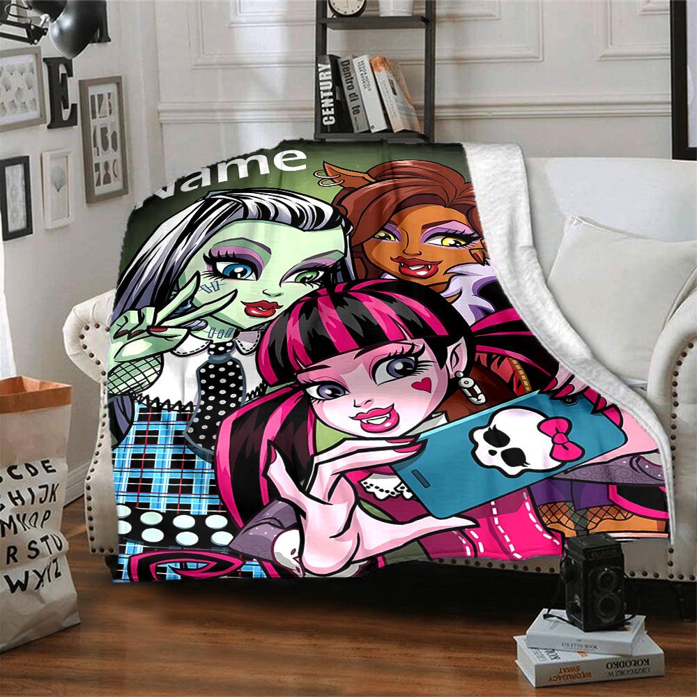 Customizable Monster High Draculaura2 Throw Blanket – Personalized Name, All-Season Cozy Snug Blanket, Machine Washable, Personalized Blanket