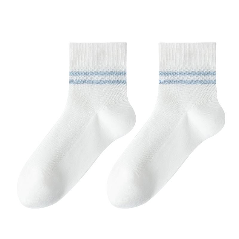 Female Spring and Summer Pure Cotton Deodorant Sweat Absorbent Breathable Boneless Mesh Tube Socks
