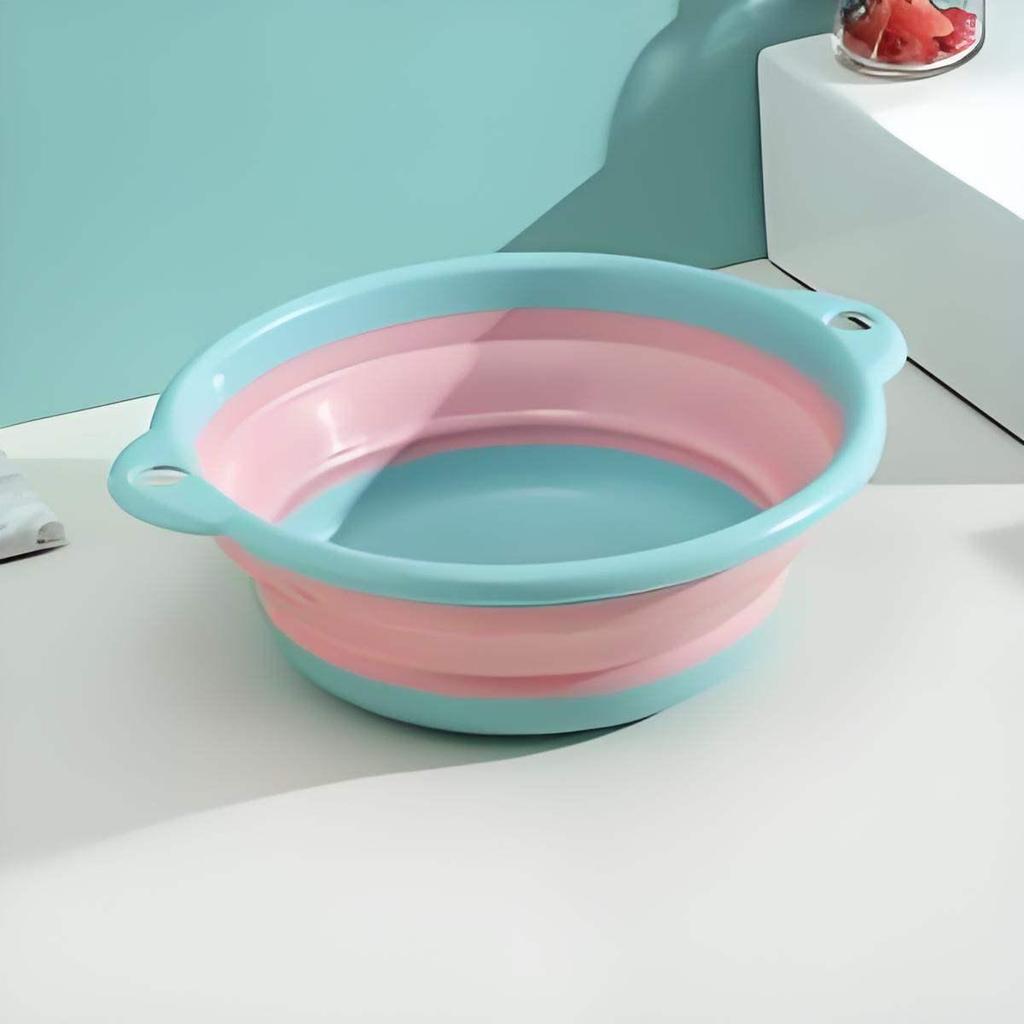 Colorful Multi-Functional Foldable Washbasin: Durable, Compact, Portable, and Easy to Store Plastic Basin for Dormitory Use
