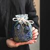 Tea Cup Storage Hand-held Cloth Bag Owner's Single Cup Silk Storage Bags Cotton Drawstring Protective Bag with Added Drawstring