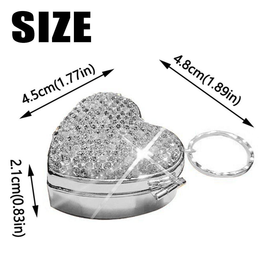 Blingbling Travel Pill Organizer Shiny Rhinestone Medicine Storage Box Pill Case Container  Home