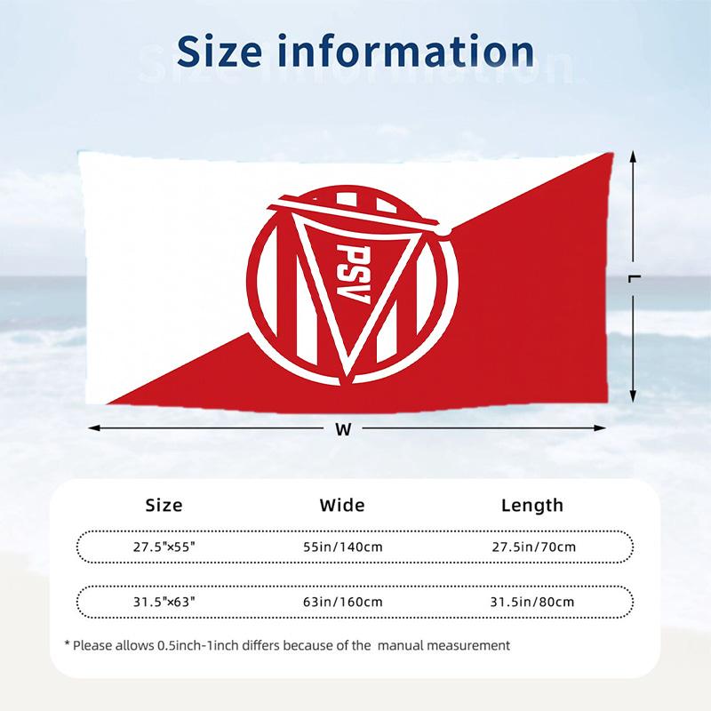 Telo da Spiaggia PSV Eindhoven FC Stampa Asciugatura Rapida Microfibra Assorbente Portatile da Viaggio Asciugamano da Nuoto