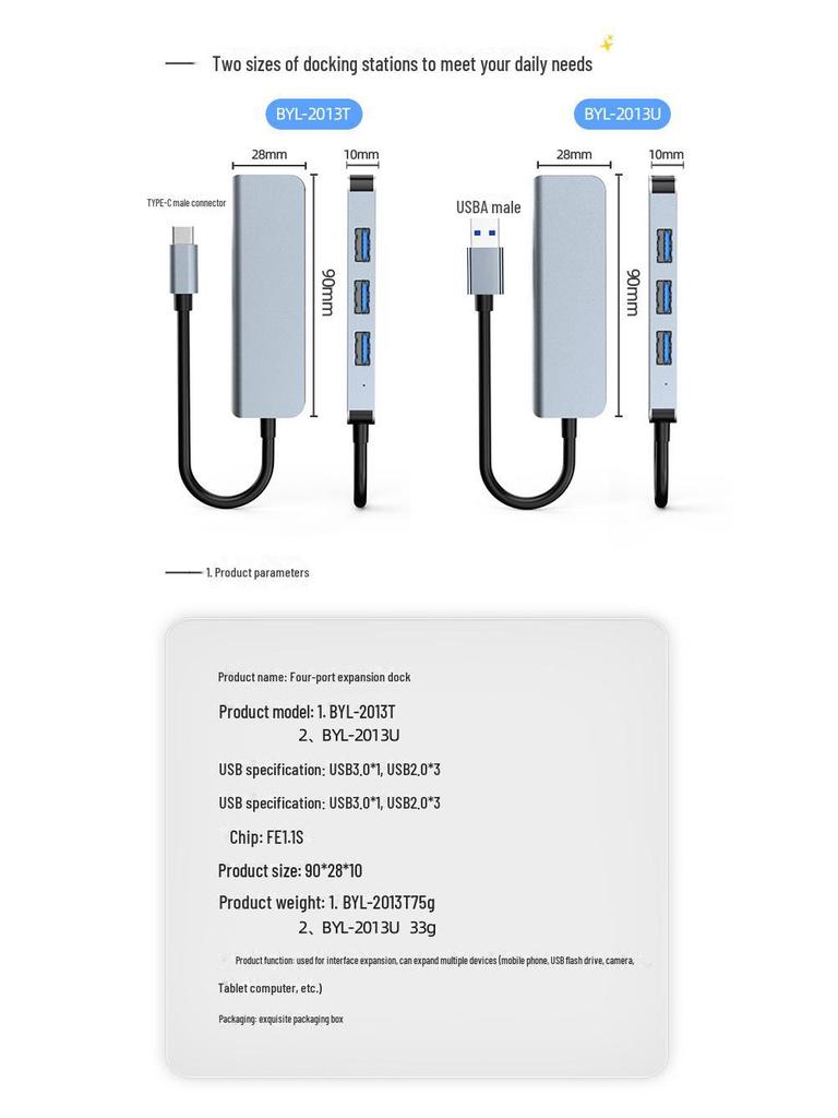 USB 3.0 Four-in-One Expansion Dock for Laptops