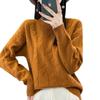 2024 Autumn/Winter Women's Half-High Neck Wool Sweater - Loose Knit Thickened Cable Base Layer