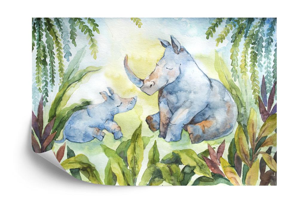 Photomural Rhinoceros Self-Adhesive Mural 90x60
