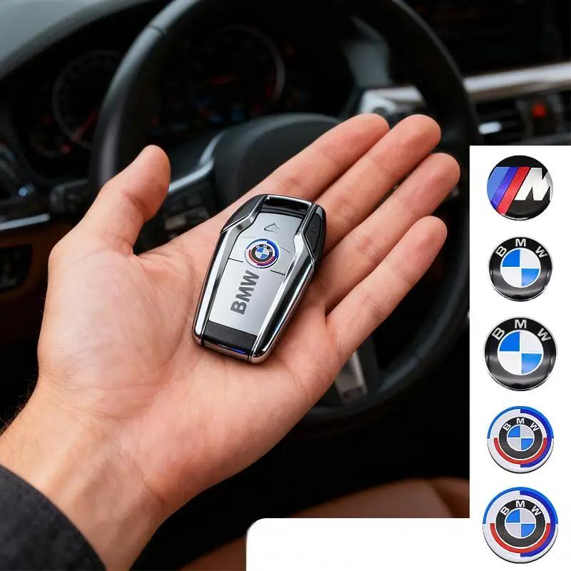 11mm 14mm Araba Uzaktan Kumanda Anahtar Kabı Amblemi BMW E46 E90 F10 İçin Çıkartma Logo Yedek F30 G20 X1 X3 X5 M Performance 50. Yıl