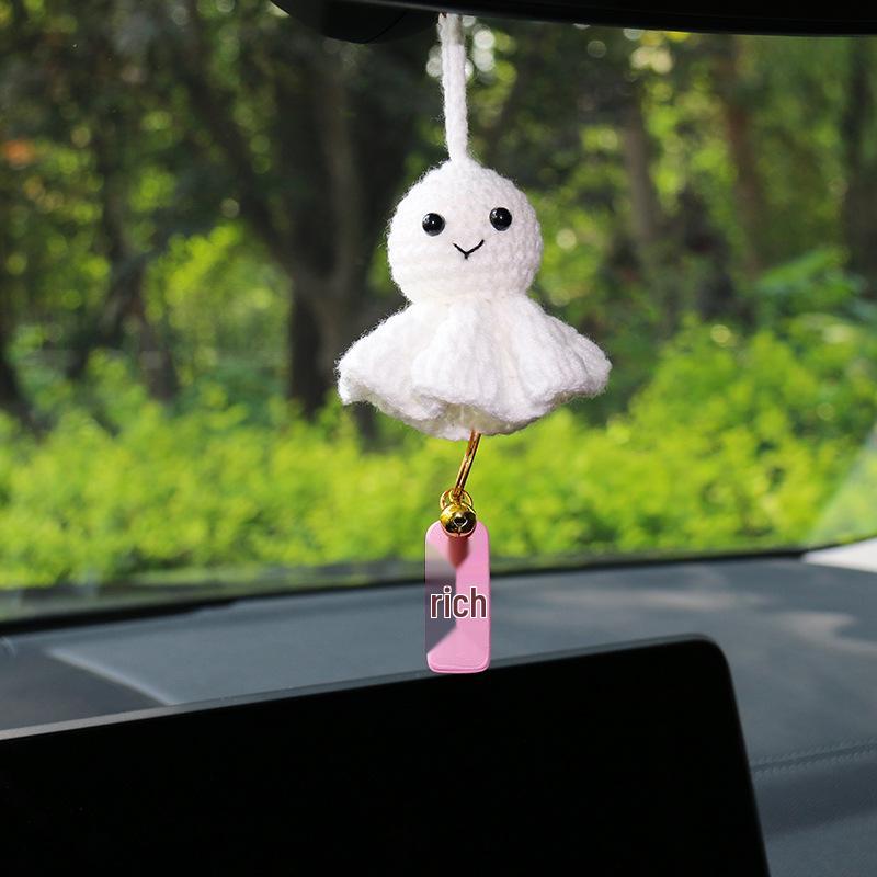 Car Interior Cute Sunny Doll Pendant - Plush Rearview Mirror Decoration