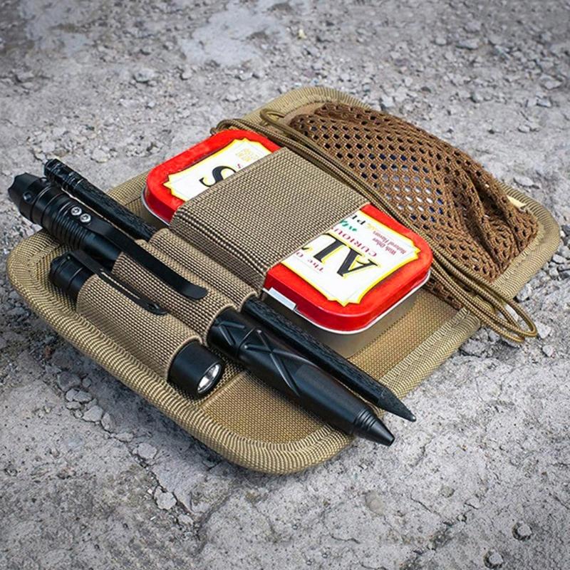 Multifunktionell Taktisk-Modulär Organizer Insatsväska EDC Meshficka för Nyckelhållare Plånbok Bälte Verktyg Admin Fäste