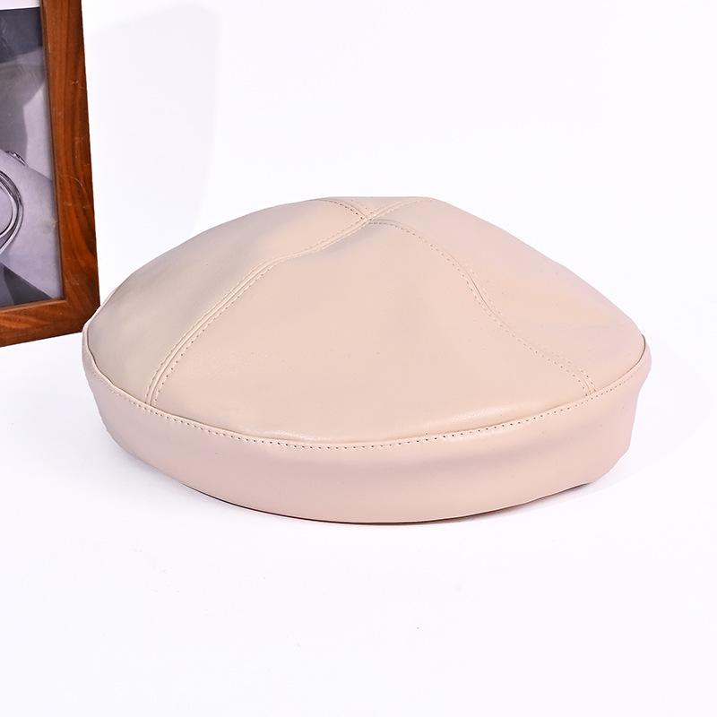 

Осенняя женская универсальная восьмиугольная шляпа, ретро кожаный берет, подчеркивающий лицо, маленькая весенне-осенняя шляпа художника One Size