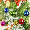 24 Pink Christmas Tree Decoration Balls - X-Mass Hanging Ornaments, Merry Bauble Decorations for Home Party