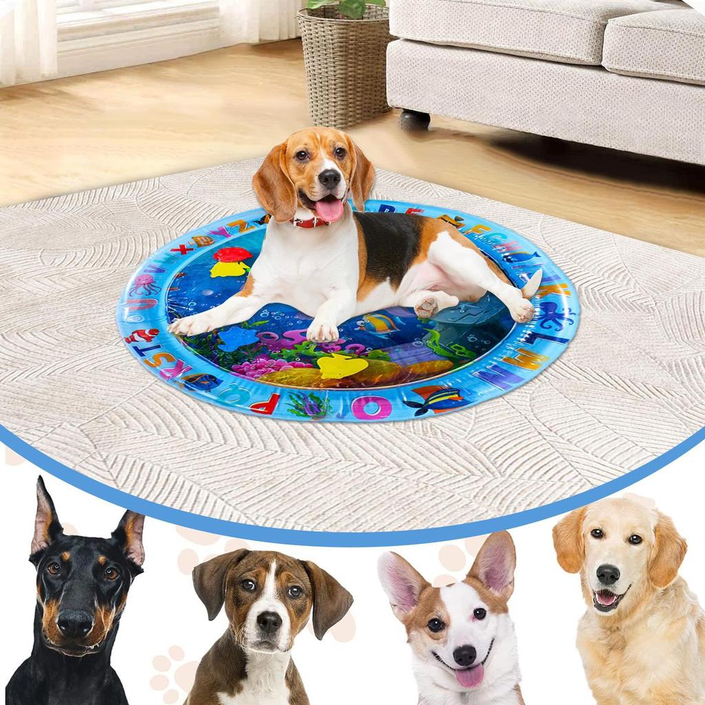 Cat Water Bed Play Mat Waterbed Cooling Mat for Dogs Pet Cooling Waterbed Exercise Enrichment Activity Toy for Home Travel