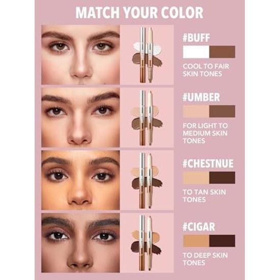 SHEGLAM 2in1 Nose Shadow Highlight Pen Long-lasting Cream Bronzer Natural Dimension Non-crumbling Lumizer (Buff)
