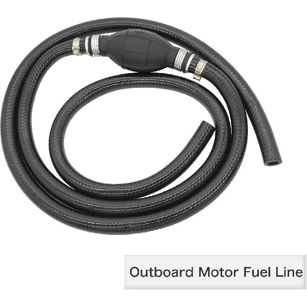 Fuel Line Assembly, Outboard Motor Fuel Line Inner Diameter 3/8" Outer Diameter 5/8" Outer Dia Hose Line Marine Outboard Boat Motor RVs Fuel Assembly