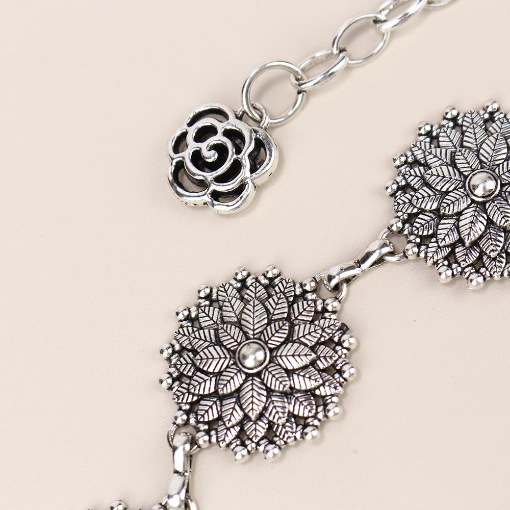 Waist Chain Women'S High Sense Women'S Retro Flower Waist Chain With Skirt Metal Chain Belt