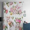 Watercolor Macaroons Rose Blossom Cherry Cakes Teacup Sheer Curtains Living Room Tulle Window Curtain Bedroom Kitchen Drapes