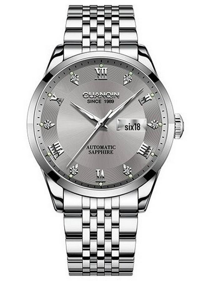 Guanqin Men's Luxury Automatic Waterproof Stainless Steel Watch