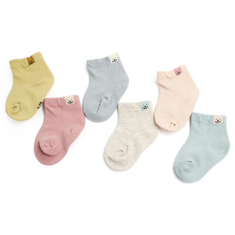 Cute Baby Socks for Newborn Toddler Boys and Girls Mulitiple Choices 0-6 Months Spring and Autumn 6 for a Set Soft Cotton W0038