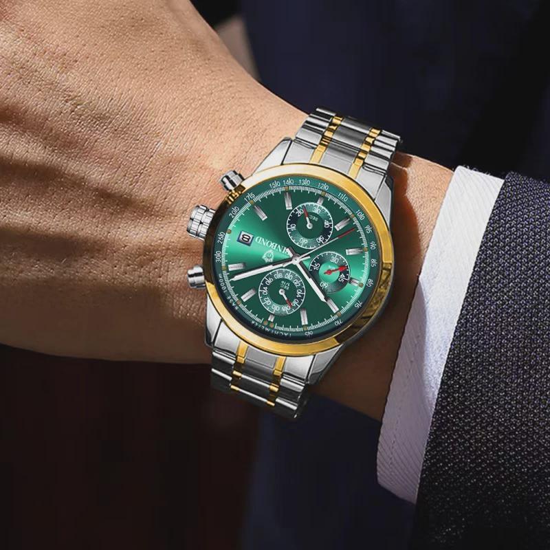 Luxury Mens Watches Luminous Waterproof Chronograph Luminous Man Wristwatch Leather Men Quartz Watch Casual Clock