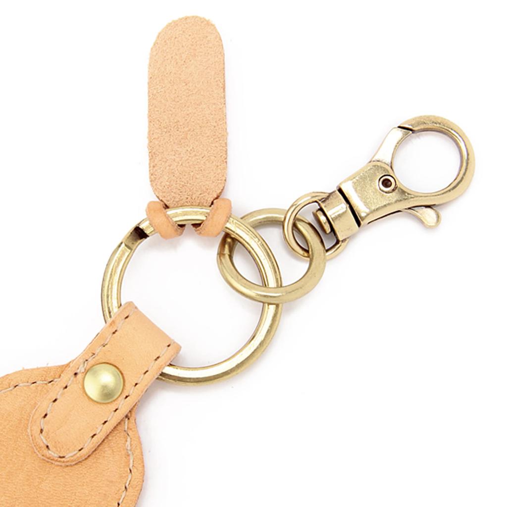 Shoehorn Shoehorn Keychain Leather Genuine Leather Cowhide Unisex Tarnished Brown Brown [IL BISONTE] Women's Men's