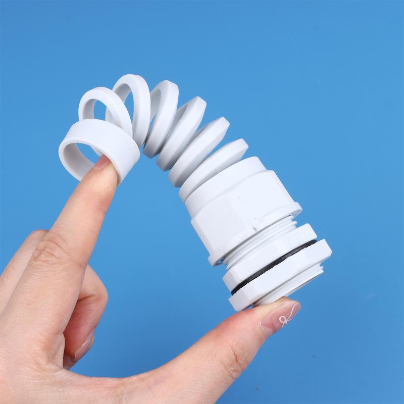5Pcs Waterproof Cable Gland Pg7 Plastic Anti-Bending Joint M12 Nylon Pa66 Torsion-Proof Glands Pg7/9/11/13.5/16/19/21 Connector