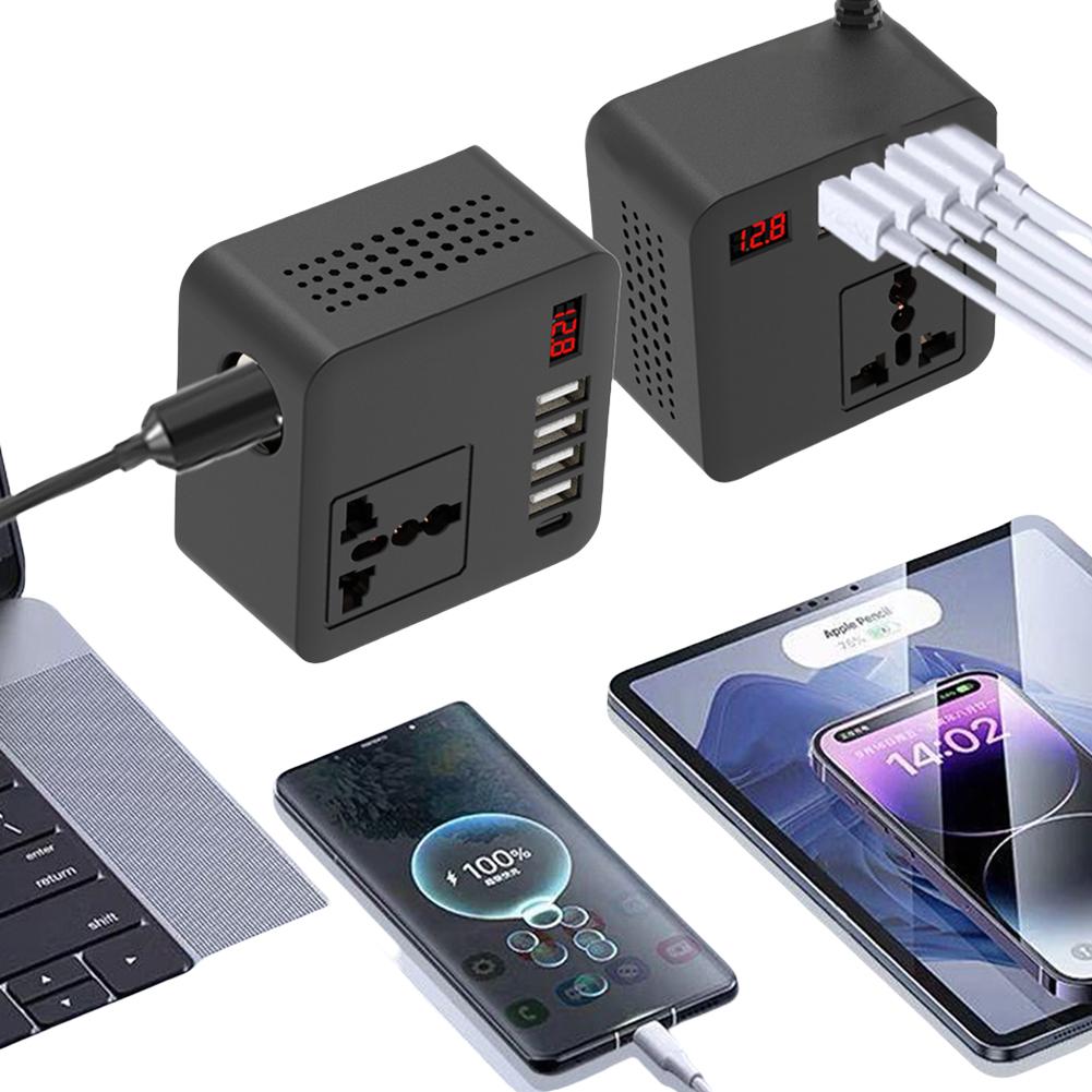 150W Car Power Inverter with USB & Type-C Port DC 12V 24V To AC 110V 220V Car Inverter Car Power Converter for Laptop Computer