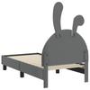 Kids Bed Frame with Headboard Light Grey 70 X 140 Cm PU