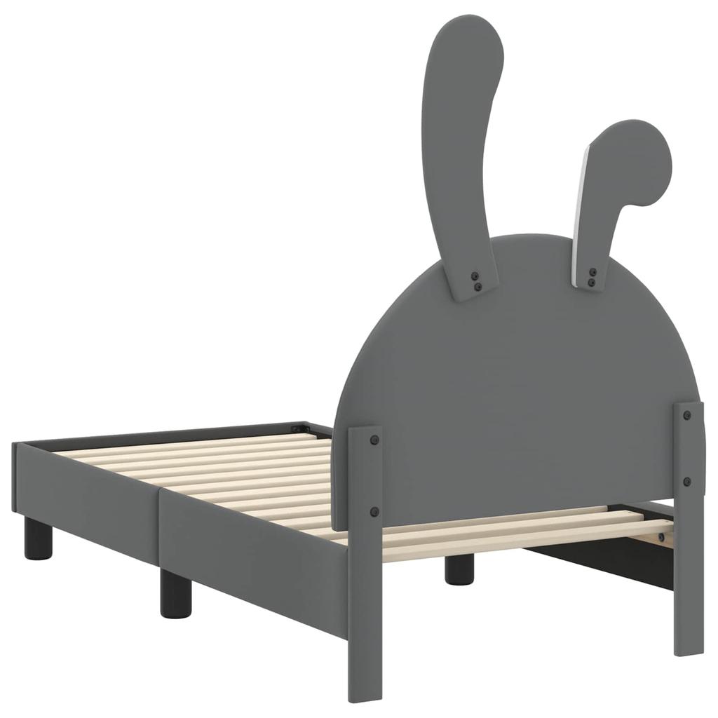 Kids Bed Frame with Headboard Light Grey 70 X 140 Cm PU