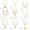 Gold Plated Stainless Steel Double Layer Turquoise Pendant Necklace For Women