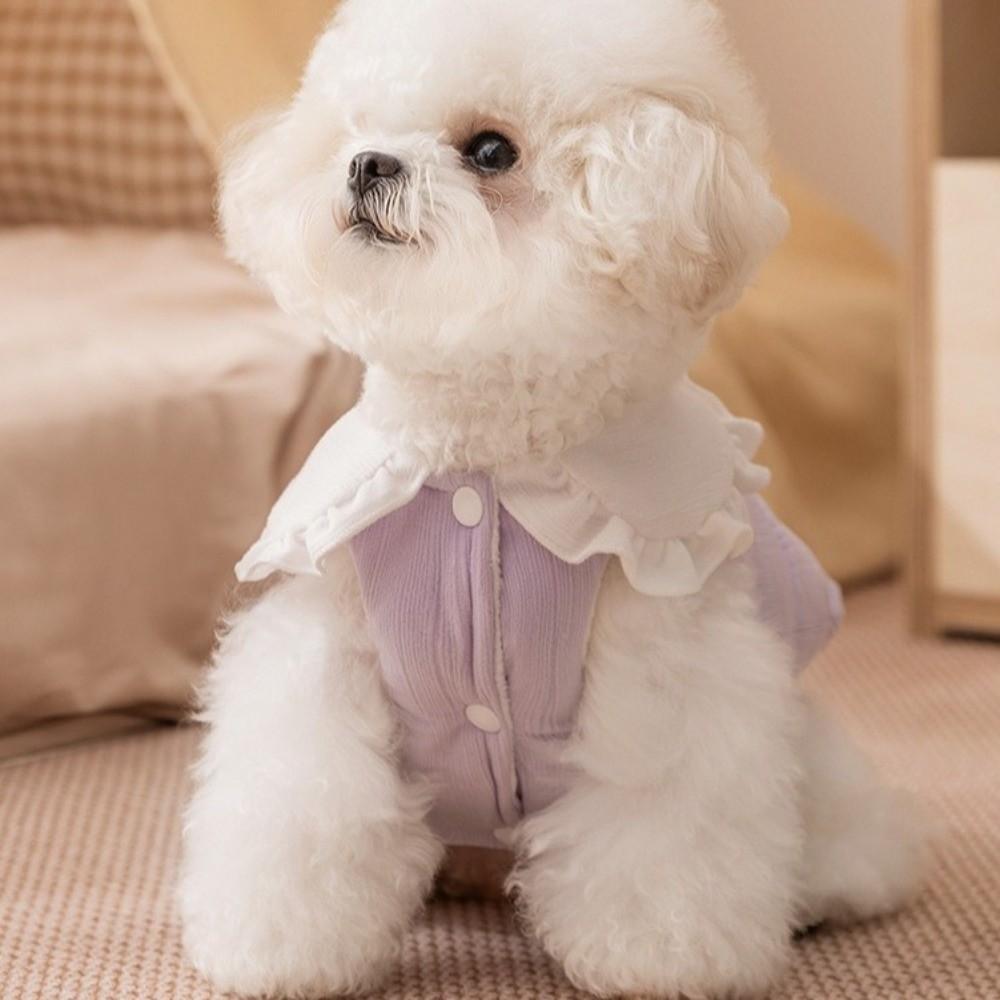 Cartoon Dog Warm Coat Tail-shaped Winter Down Jacket Cute Dog Rabbit Collar Vest  Small Dogs