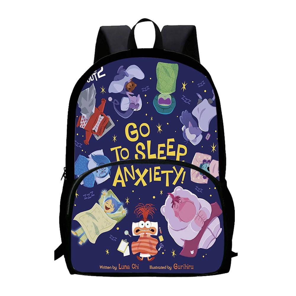 Inside Out 2 Student Backpack Large Capacity Oxford Cloth School Bag Unisex