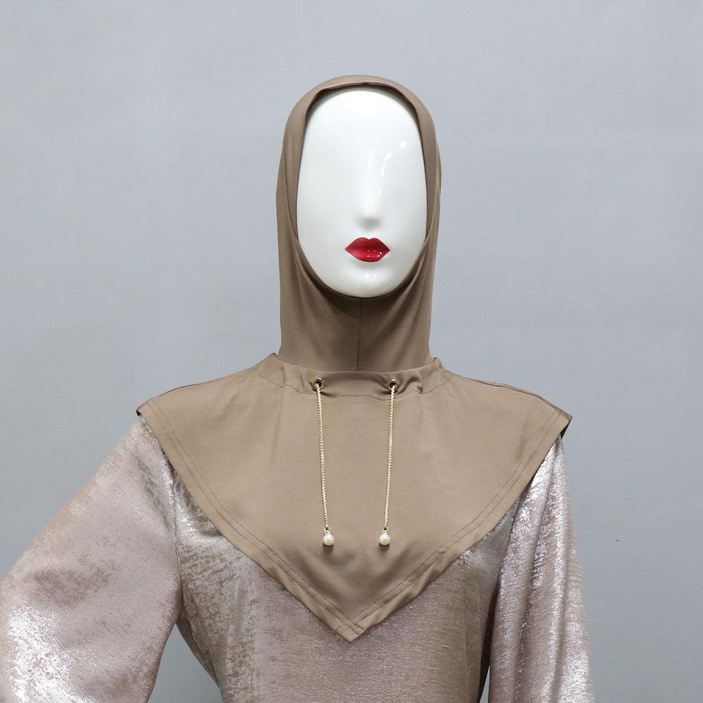 XQY500332 Middle Eastern Metal Chain Rhinestone Pullover Hat for Women - Fashion Ethnic Headscarf