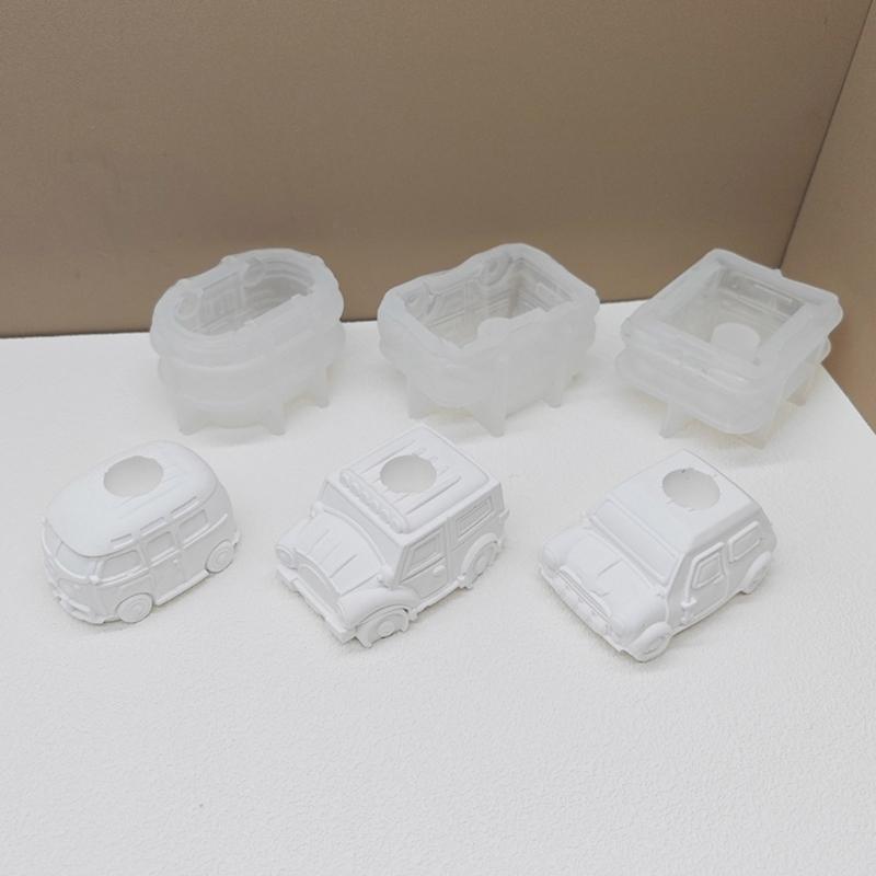 Car Candle Holder Silicone Mold Candlestick Resin Molds DIY Casting Mould for Candle Stand Base Table Home Decorations