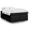 VidaXL Bed Slat Base with Mattress Black 140x200 Cm Fabric, Bed, Platform Bed, Panel Bed, Bedroom Furniture 3285139