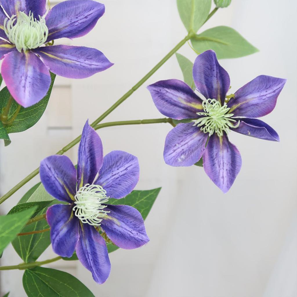 Künstliche Blume Europäische Simulation Clematis 5 Köpfe Kunstblume für Hochzeitssträuße