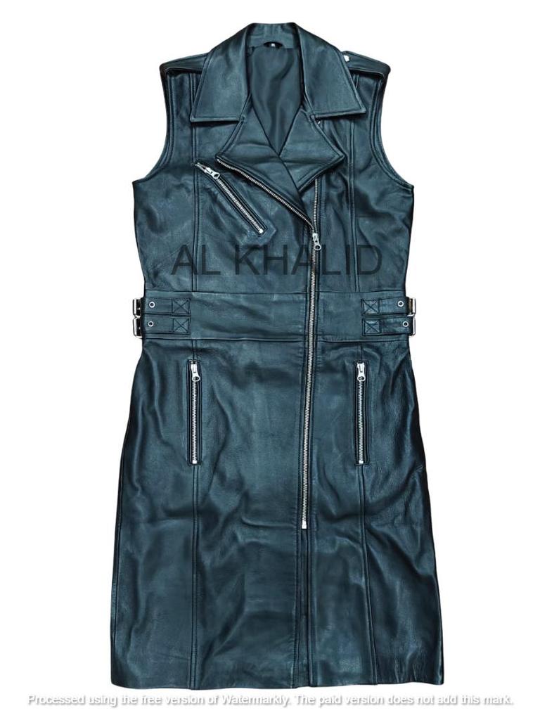 Projektancka Ręcznie Robiona Sukienka Party Wear Nowa Damska Skórzana Sukienka Prawdziwa Skóra Jagnięca Czarna Mini Sukienka