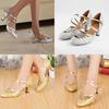 Elegant New Fashion Lady Latin Bling Sandals With Low Heel For Ballroom Dancing