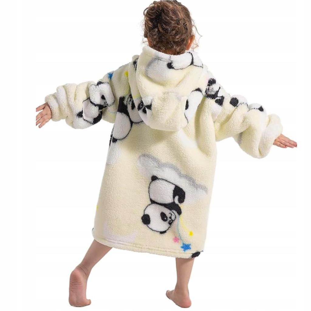 Blanket Sweatshirt Oversize Children's Blanket Sweatshirt 2In1 Panda Koala Long Pajamas Blanket