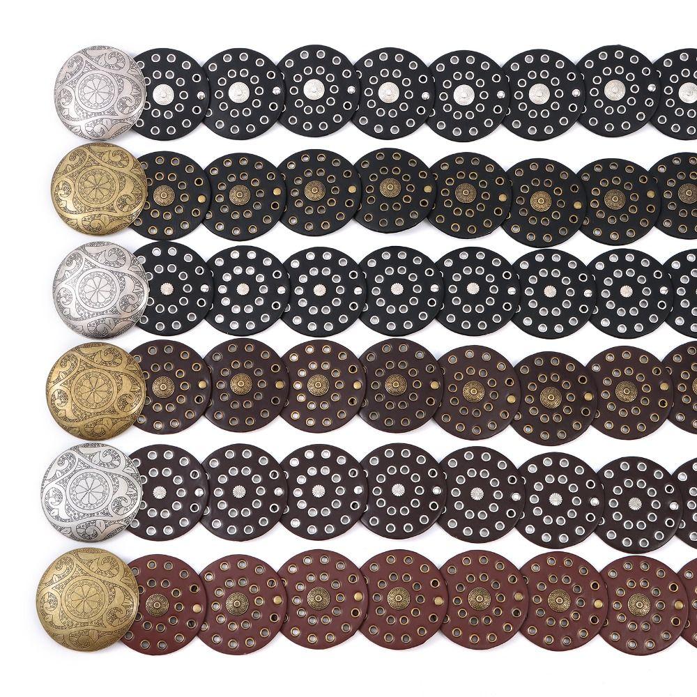 Western Style Hollow Belt Exaggerated Cowboy Wide Disc Belt Disc Belt  for Women