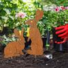 Metal Bunny Garden Stakes Garden Stakes Yard Signs Easter Bunny 2X Iron Indoor Outdoor Decor Easter Decorations for Outside