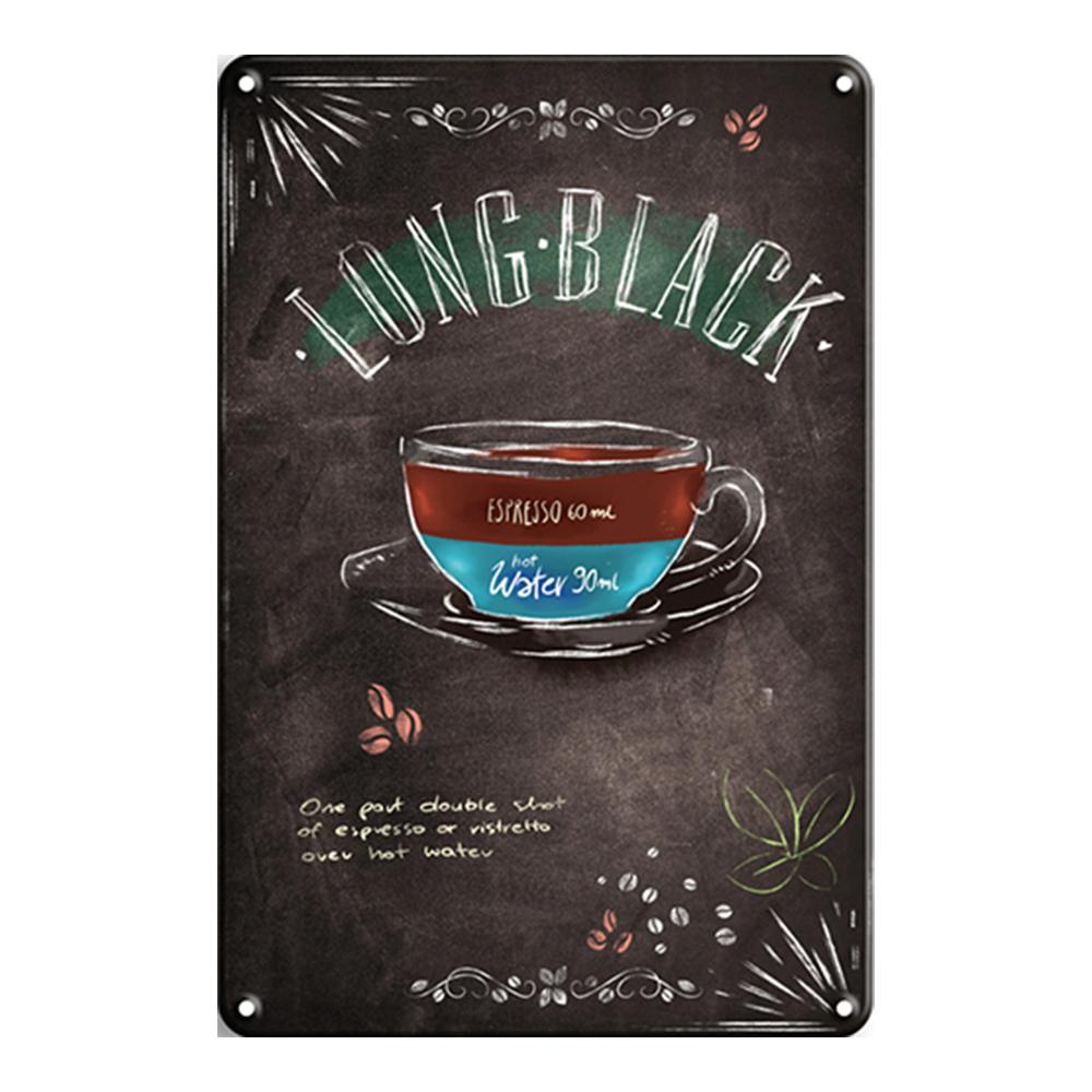 Targa in metallo vintage con angolo del caffè, decorazione