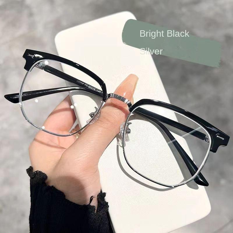 3Pcs Fashion Square Myopia Glasses Anti-Blue Light Glasses Men Rectangle Semi Rimless Eyewear For Women Office Computer Goggle