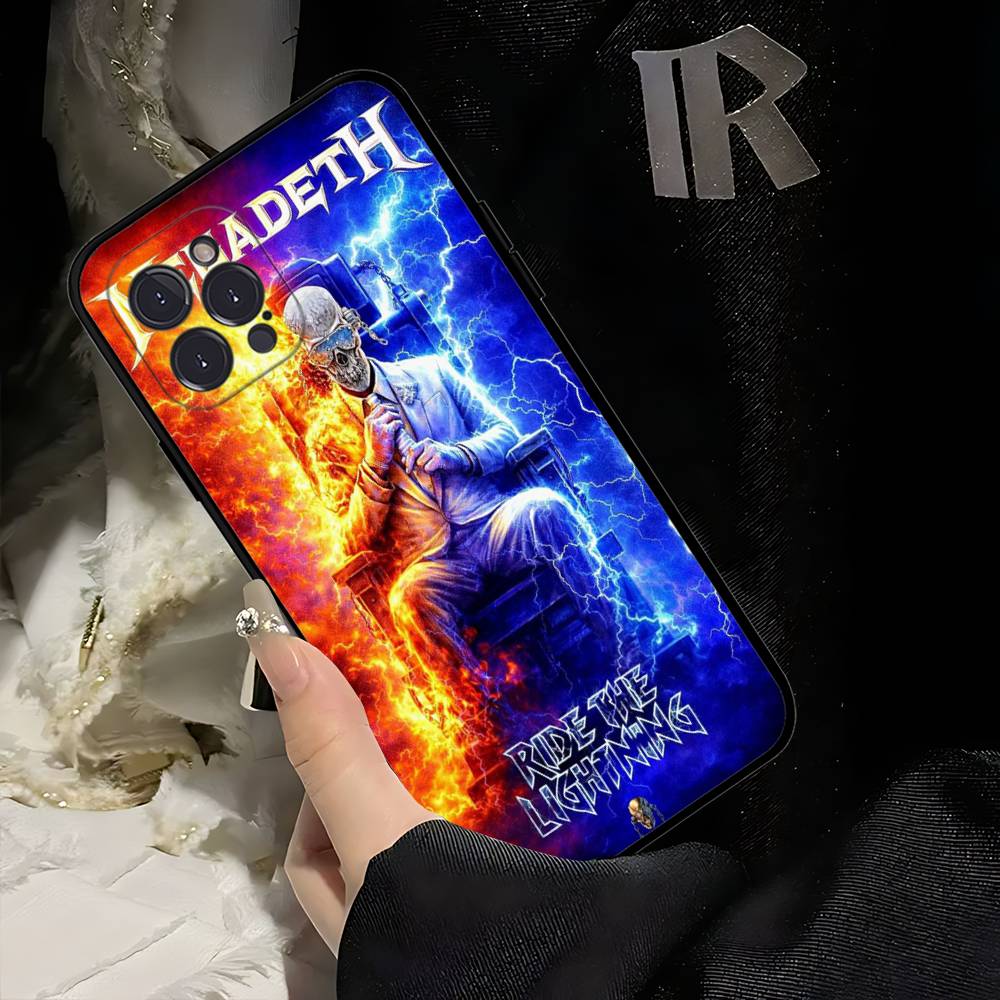 Music Band M-Megadeth Black Soft Phone Case For IPhone 16 15 14 13 11 12 17 Pro Max Mini Plus