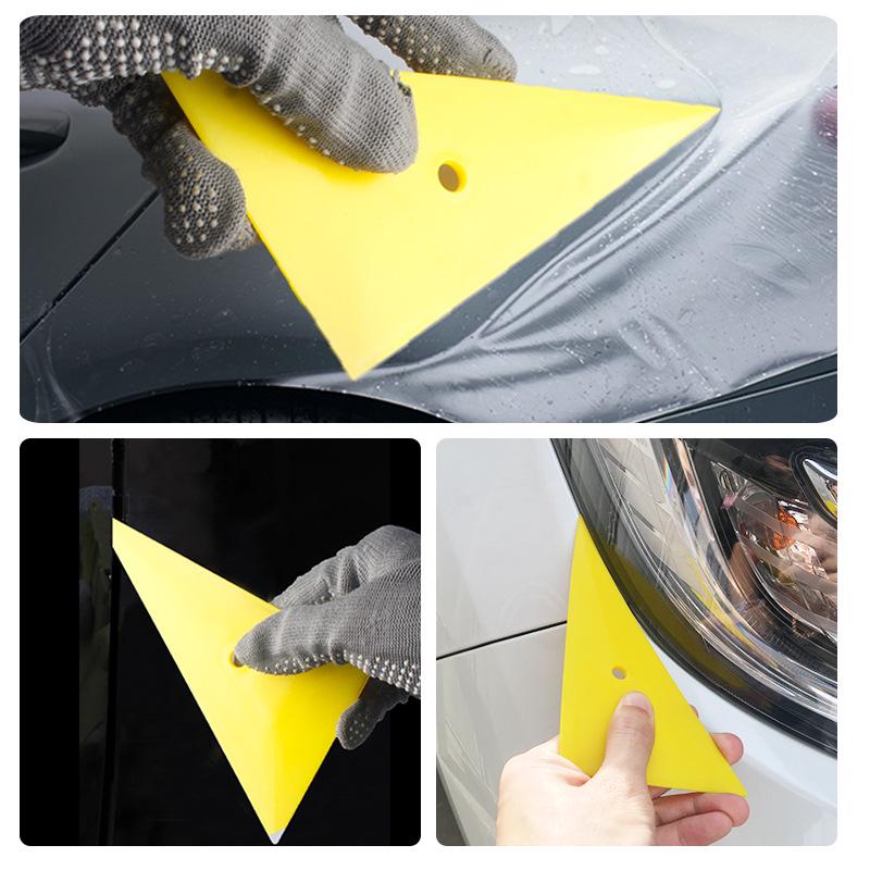 Cross-Border Car Wrapping Tools: Soft Triangle Squeegee for Color Change Film Edge Trimming.