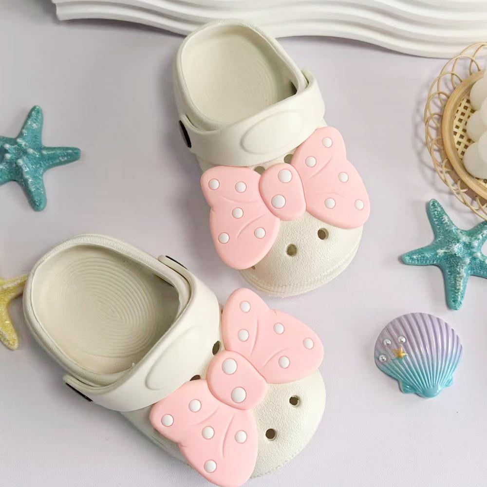 Children's Shoes Slippers Soft Anti-Skid Simple Bow DIY Design Hole Baby Shoes Sandy Beach For Boys Girls