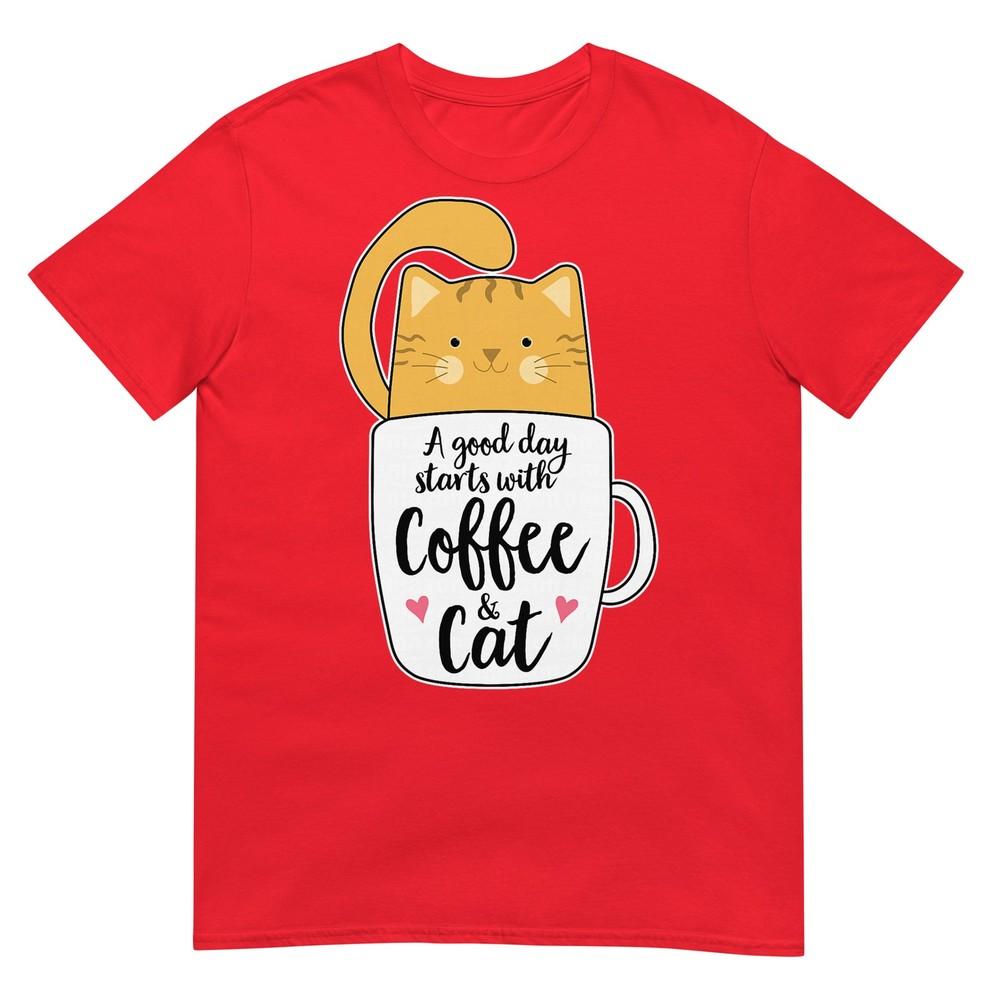 Funny Orange Cat Coffee Quote For Cat Mom Unisex TShirt S