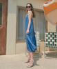 UNKNOWN PLANET Up-246 Shirred Denim Dress Blue