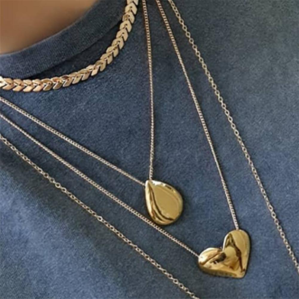Exquisite Gold 24k Water Drop Heart Charm Necklace Perfect For Occasion Any